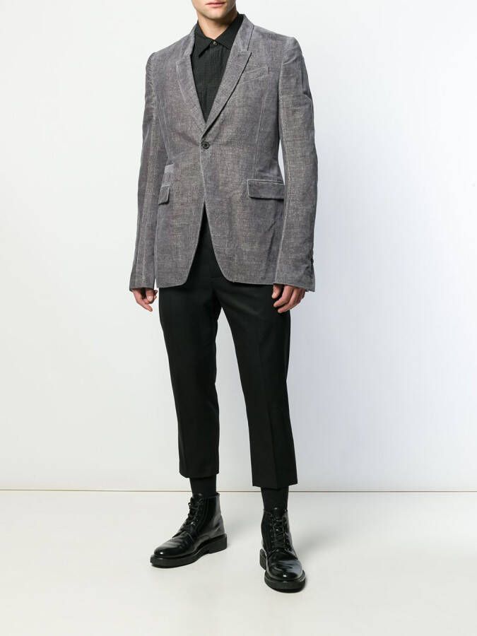 Rick Owens Fluwelen blazer Grijs