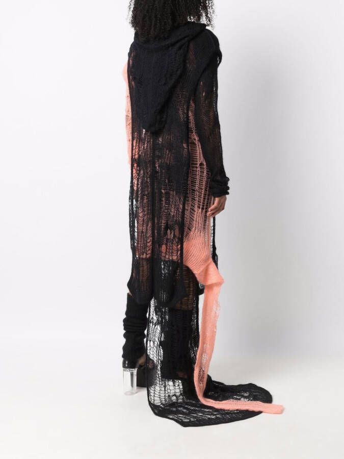 Rick Owens Gebreide poncho Zwart