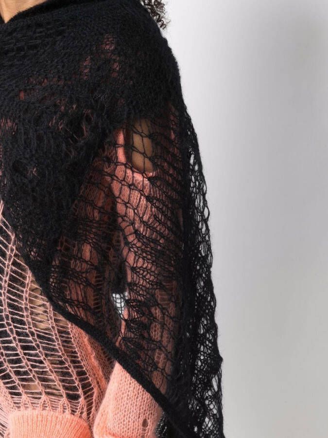 Rick Owens Gebreide poncho Zwart