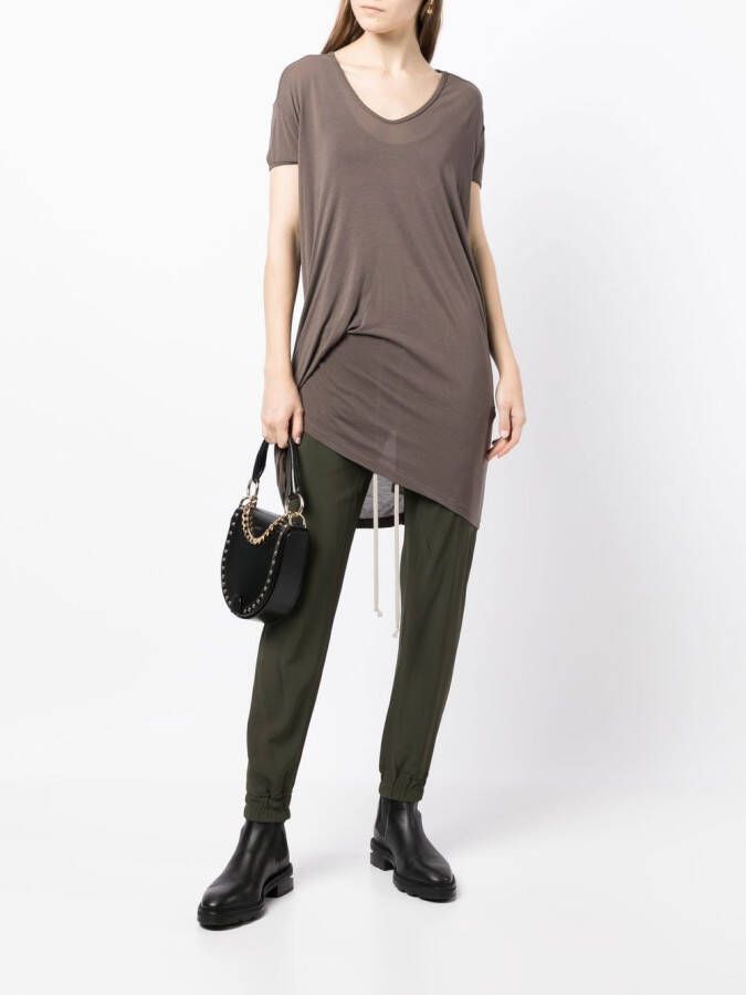 Rick Owens Gedrapeerd T-shirt Bruin