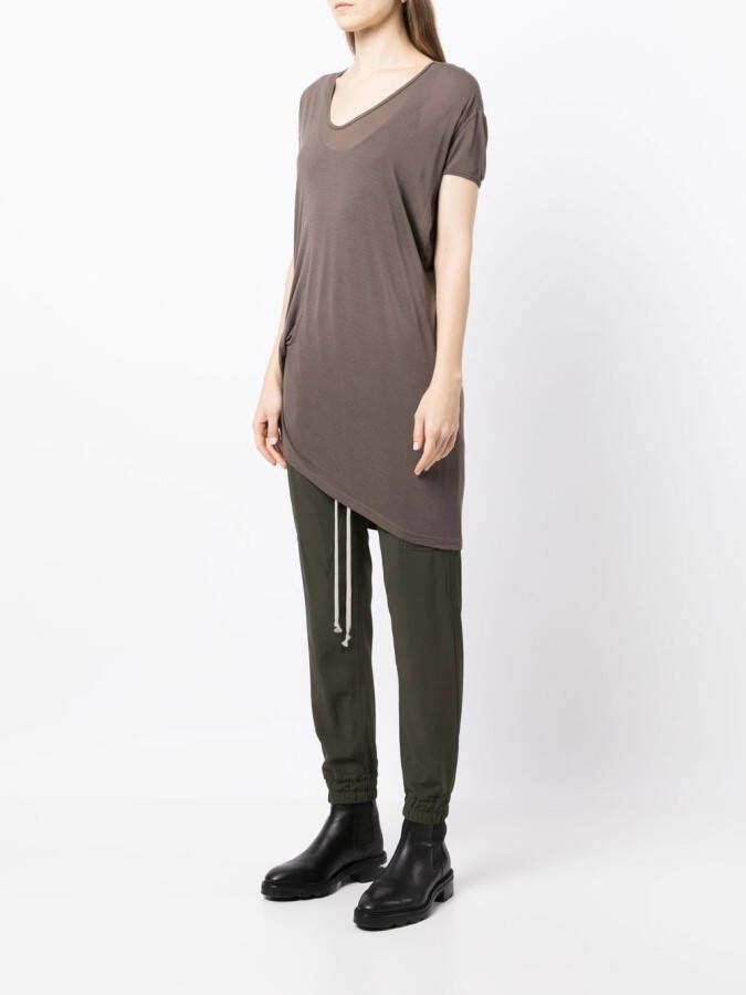 Rick Owens Gedrapeerd T-shirt Bruin