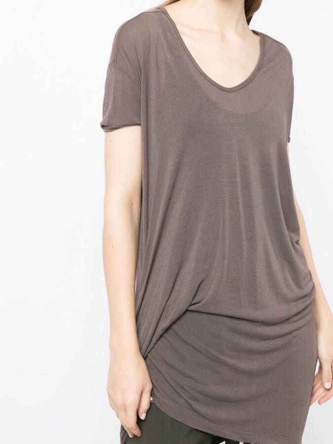 Rick Owens Gedrapeerd T-shirt Bruin