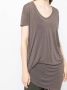 Rick Owens Gedrapeerd T-shirt Bruin - Thumbnail 5