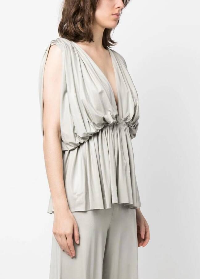 Rick Owens Gedrapeerde top Beige