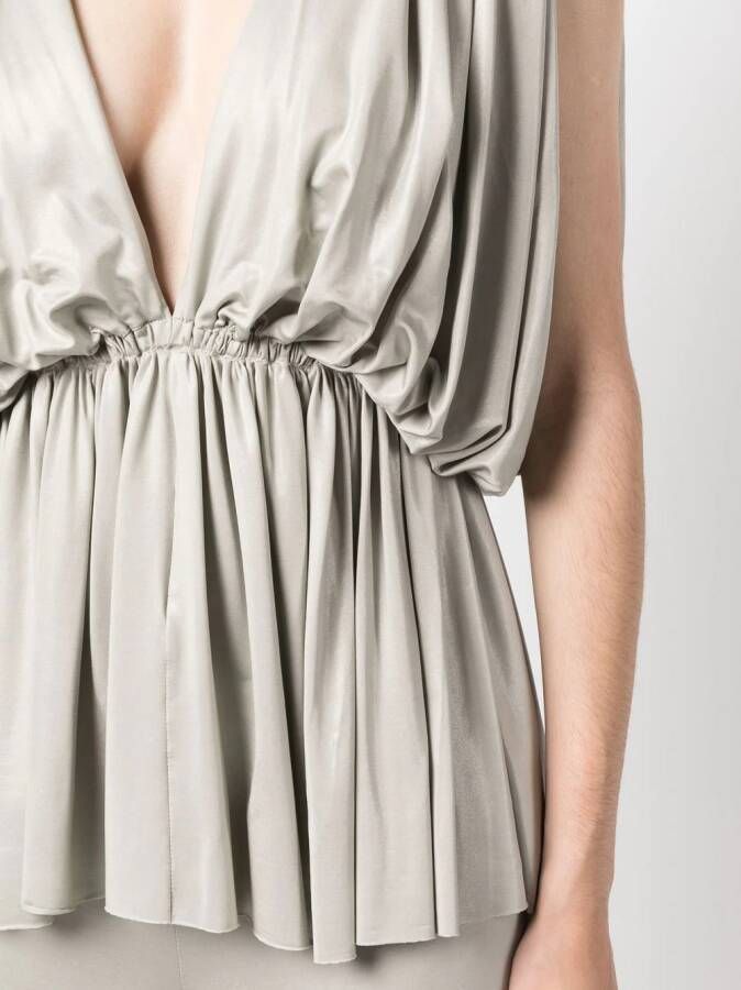 Rick Owens Gedrapeerde top Beige