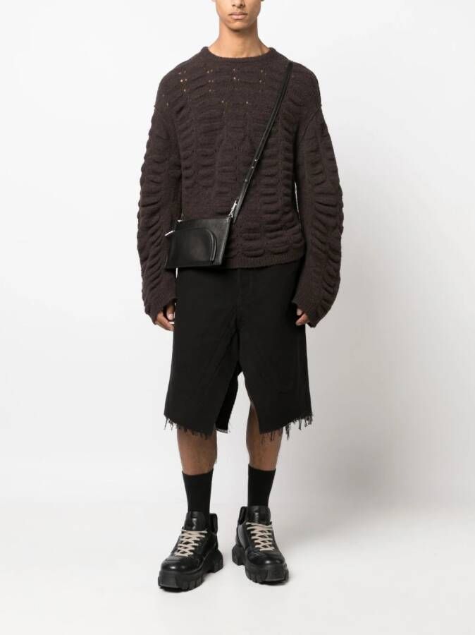 Rick Owens Gerafelde shorts Zwart