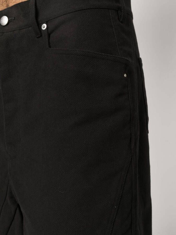 Rick Owens Gerafelde shorts Zwart
