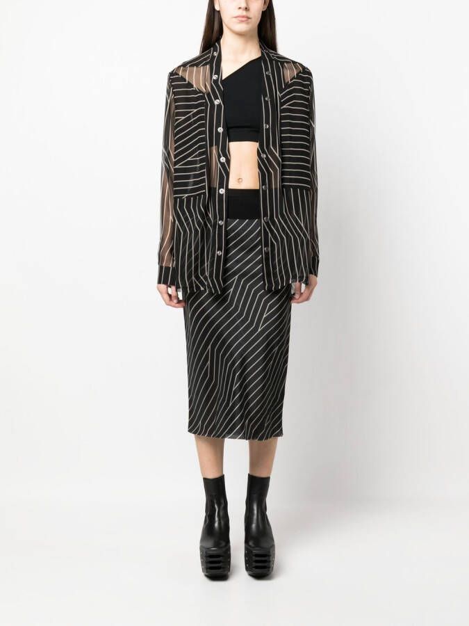Rick Owens Gestreepte rok Zwart