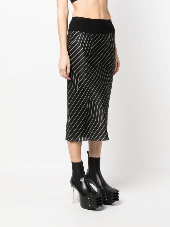 Rick Owens Gestreepte rok Zwart