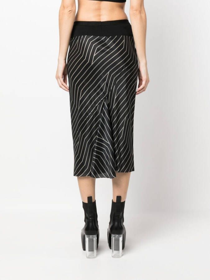 Rick Owens Gestreepte rok Zwart