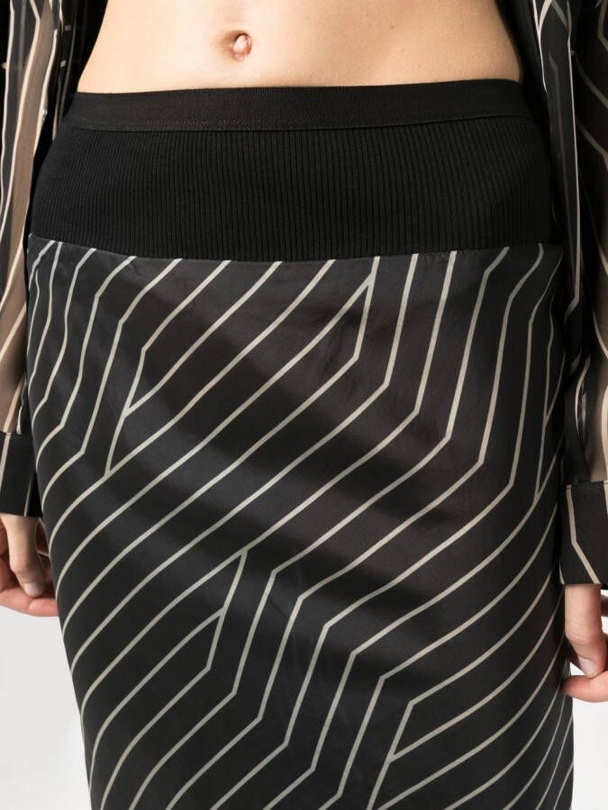 Rick Owens Gestreepte rok Zwart