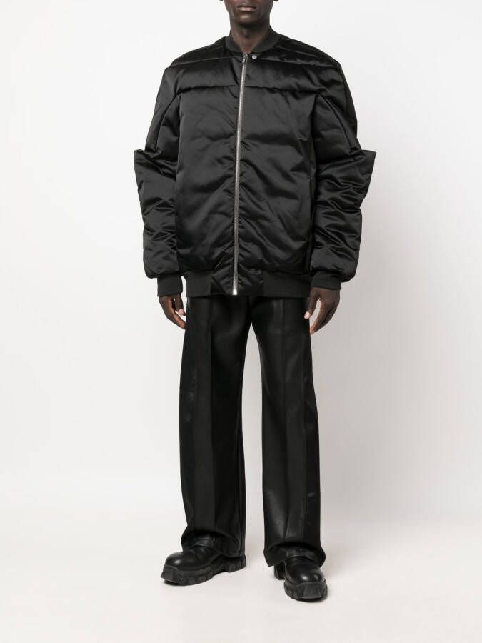 Rick Owens Gewatteerd bomberjack Zwart