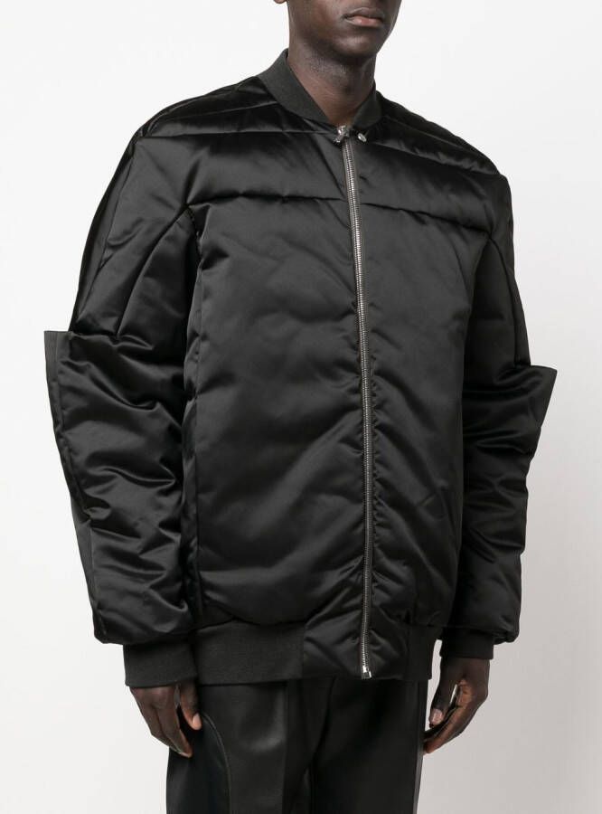 Rick Owens Gewatteerd bomberjack Zwart