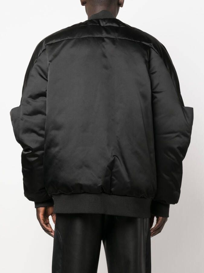 Rick Owens Gewatteerd bomberjack Zwart