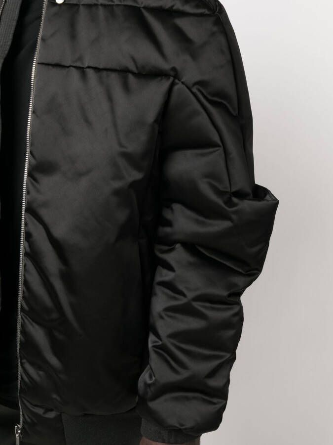 Rick Owens Gewatteerd bomberjack Zwart