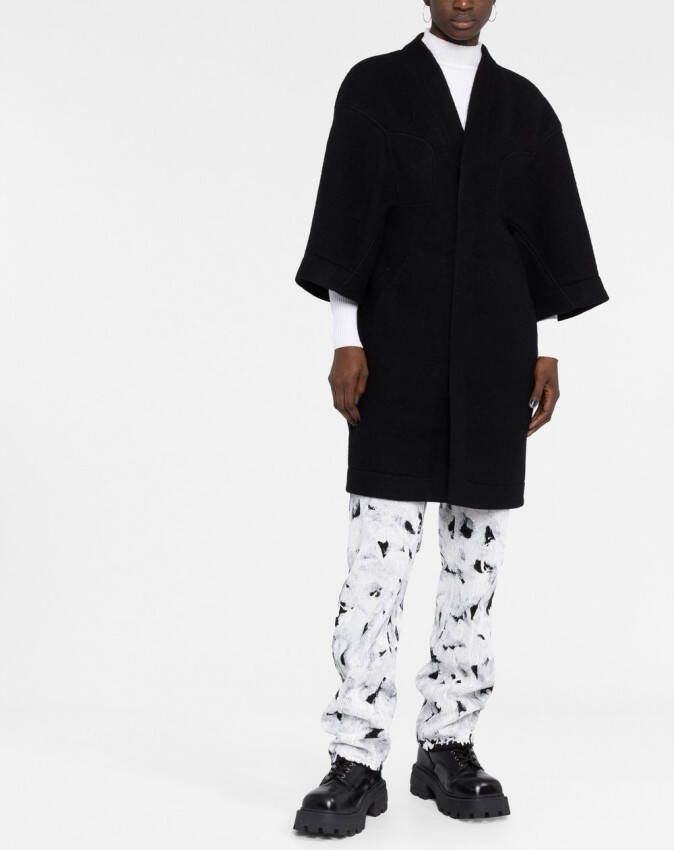 Rick Owens Jas met enkele rij knopen Zwart