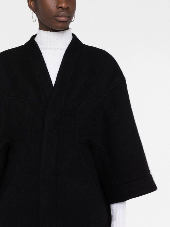 Rick Owens Jas met enkele rij knopen Zwart