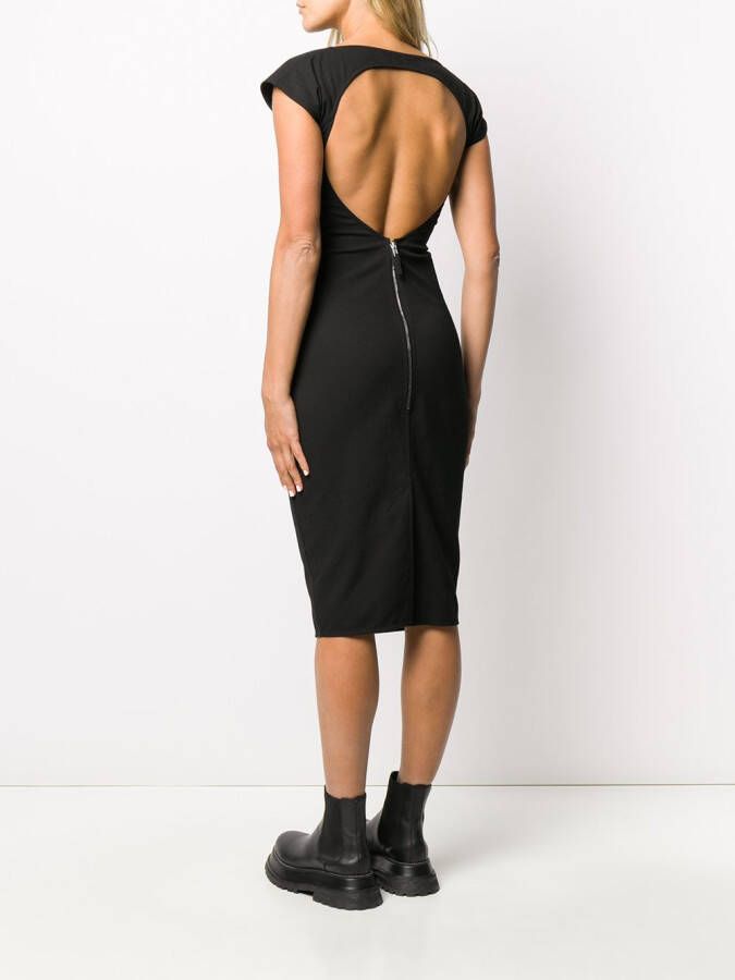 Rick Owens Jurk met open rug Zwart