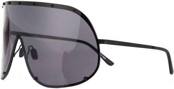 Rick Owens Larry Shield zonnebril Zwart