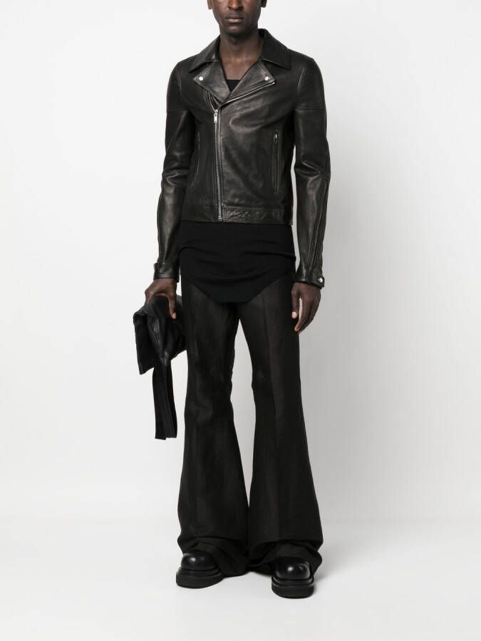 Rick Owens Leren bikerjack Zwart