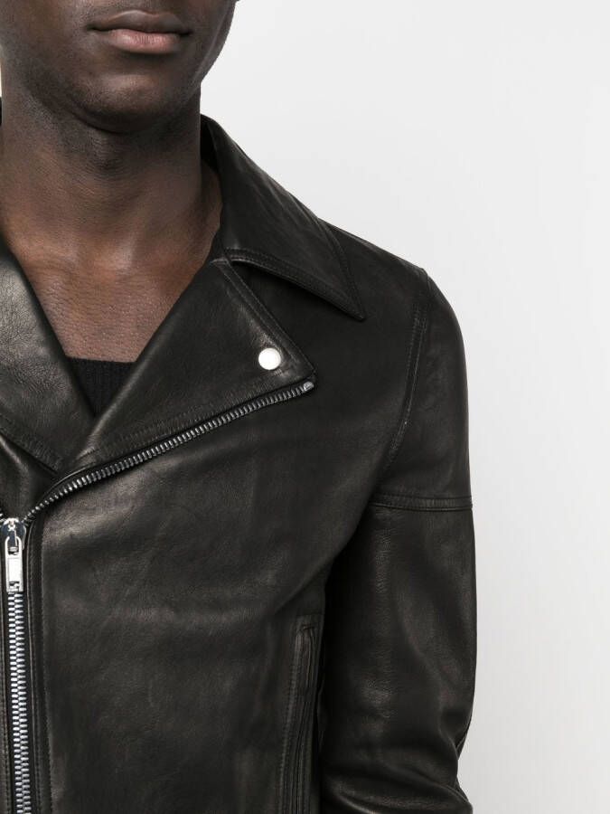 Rick Owens Leren bikerjack Zwart