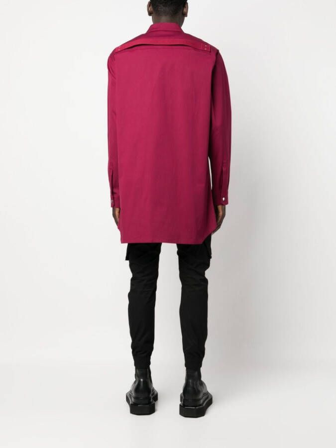 Rick Owens Shirtjack met knopen Roze