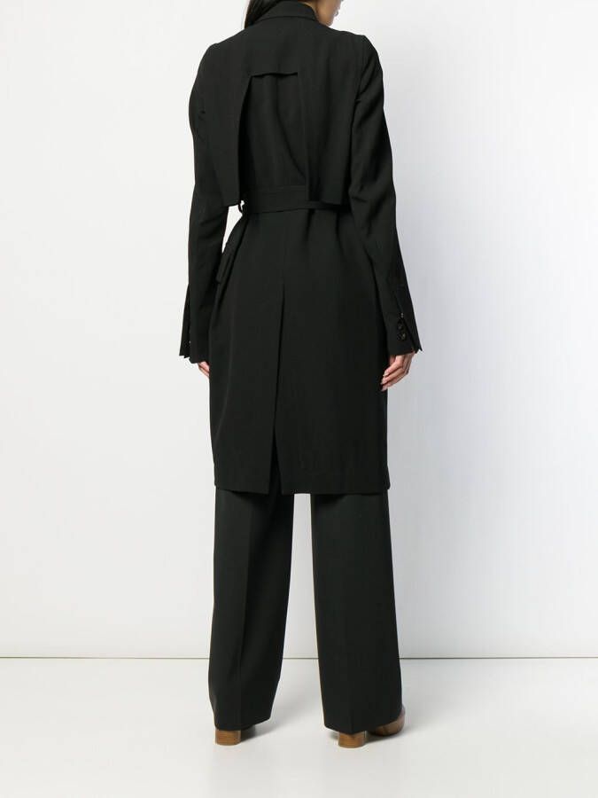 Rick Owens Mantel met enkele rij knopen Zwart