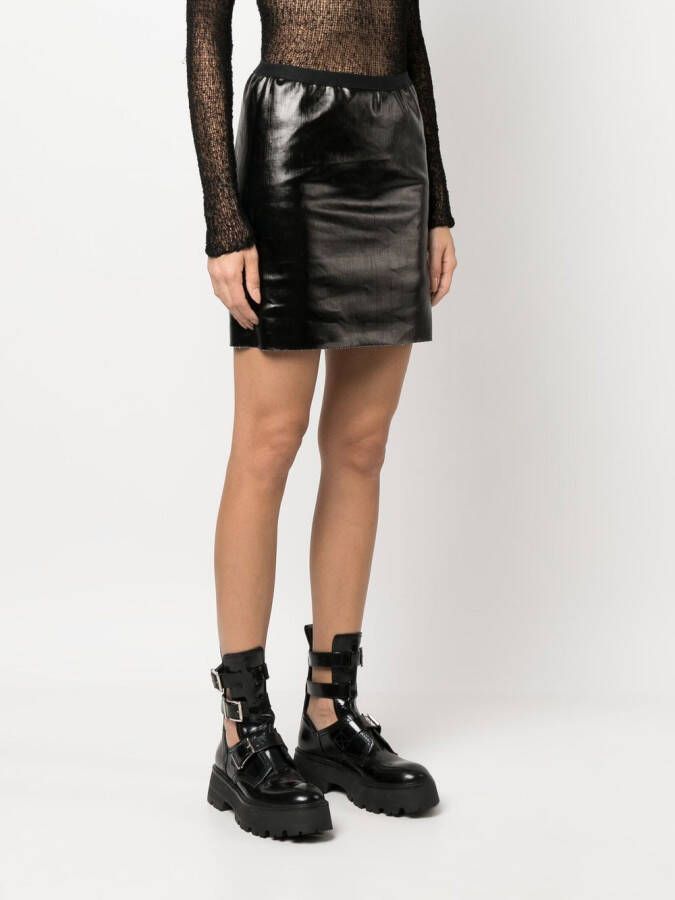 Rick Owens Mini-rok met glanzende finish Zwart