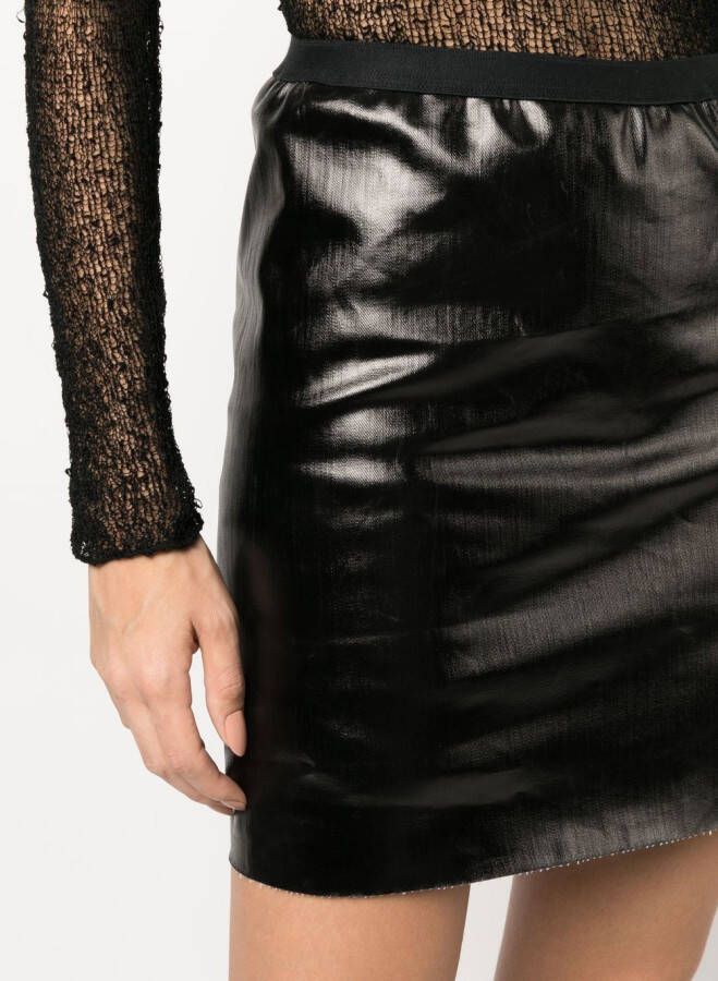 Rick Owens Mini-rok met glanzende finish Zwart