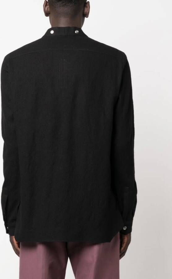 Rick Owens Overhemd met watervalhals Zwart