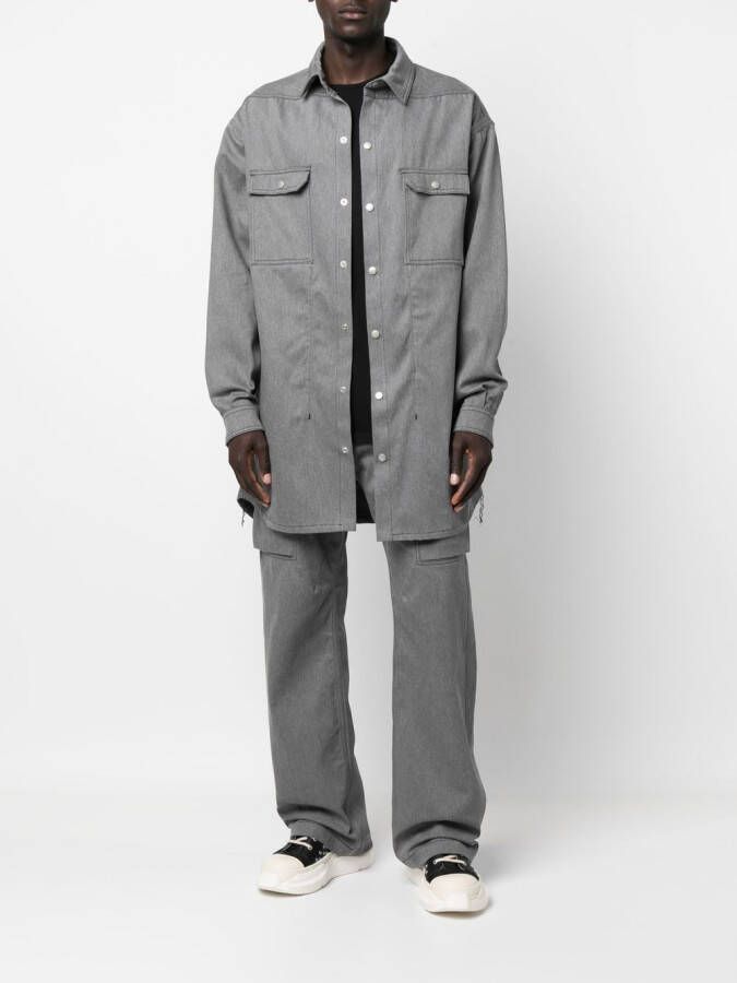 Rick Owens Oversized shirtjack Grijs