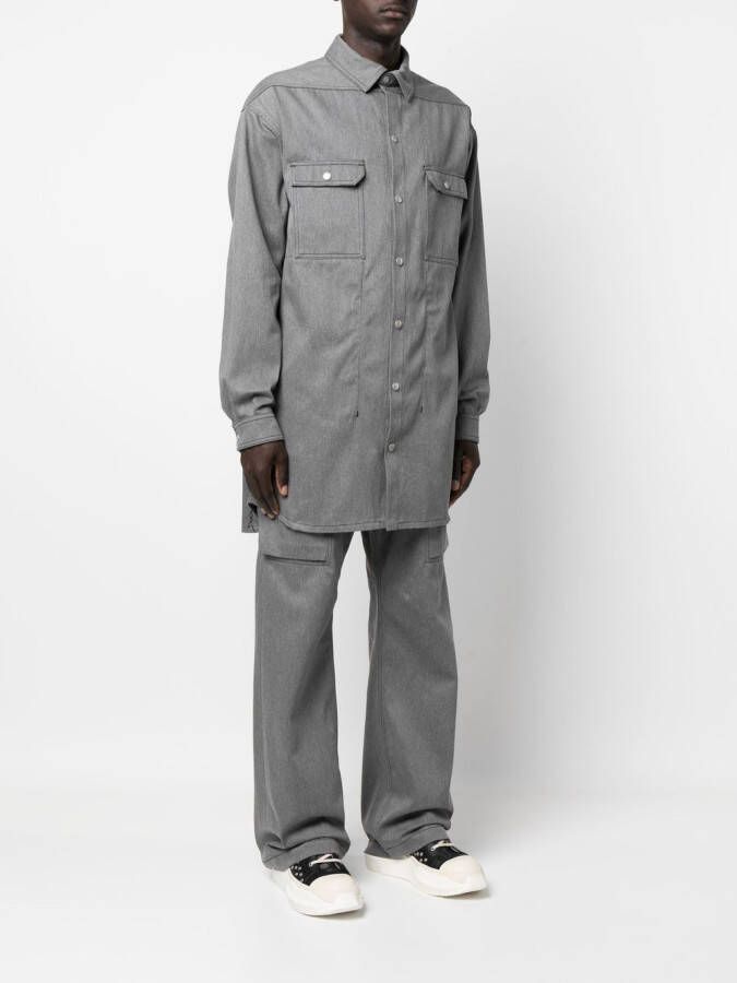 Rick Owens Oversized shirtjack Grijs