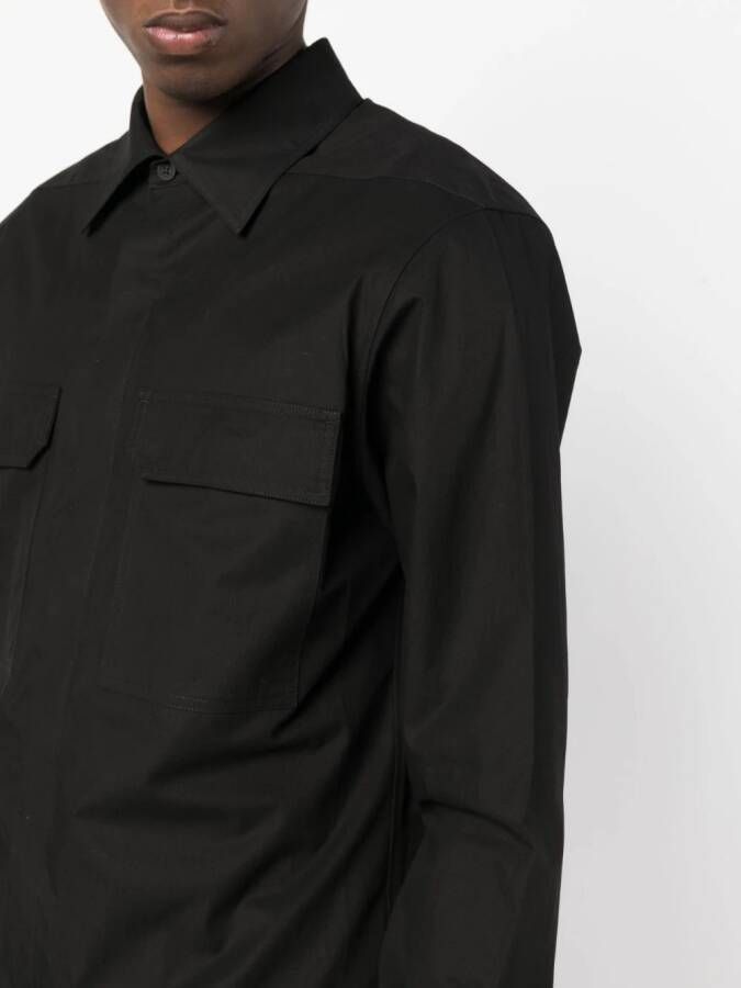 Rick Owens Overhemd met puntige kraag Zwart
