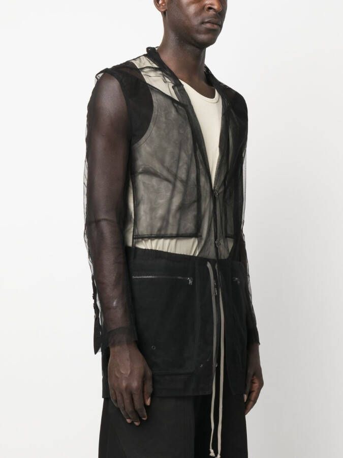 Rick Owens Doorzichtig overhemd Zwart