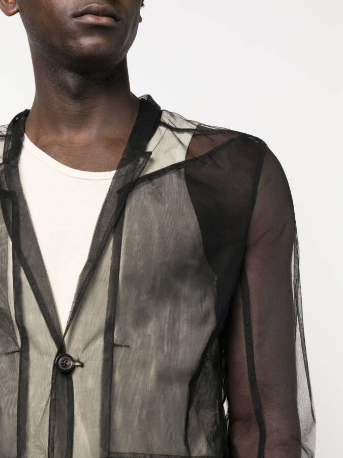 Rick Owens Doorzichtig overhemd Zwart
