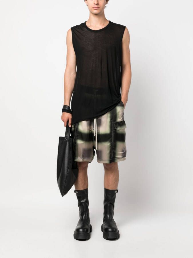 Rick Owens Shorts met verlaagd kruis Zwart