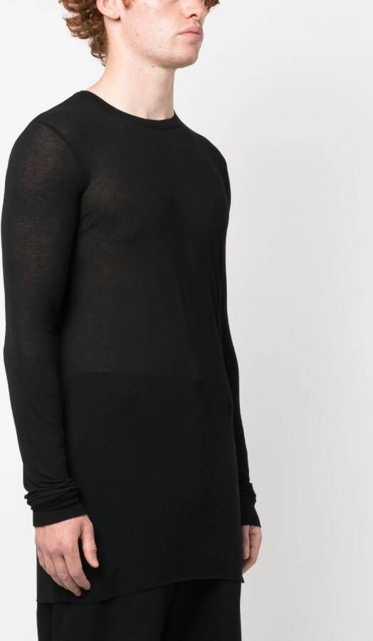 Rick Owens T-shirt met lange mouwen Zwart