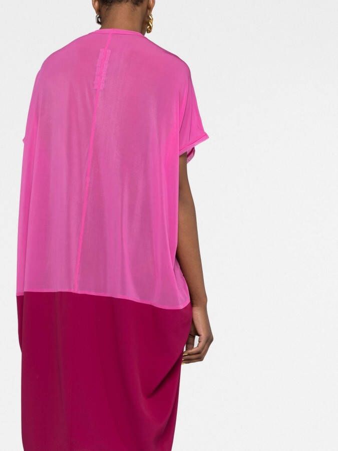 Rick Owens Tweekleurige T-shirtjurk Roze