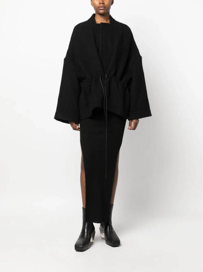 Rick Owens Wollen jack Zwart