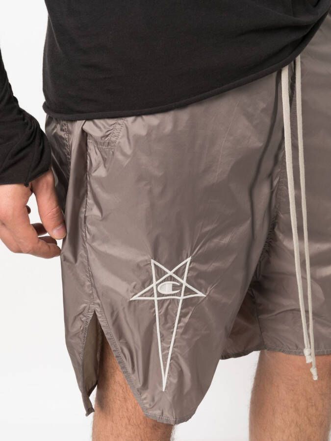 Rick Owens X Champion Shorts met geborduurd logo Beige