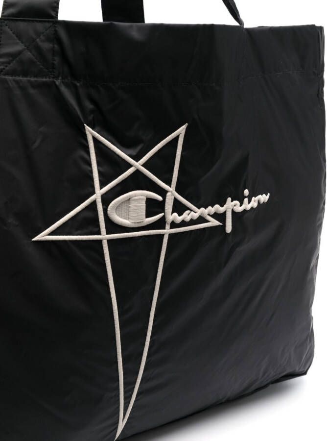 Rick Owens X Champion Shopper met geborduurd logo Zwart