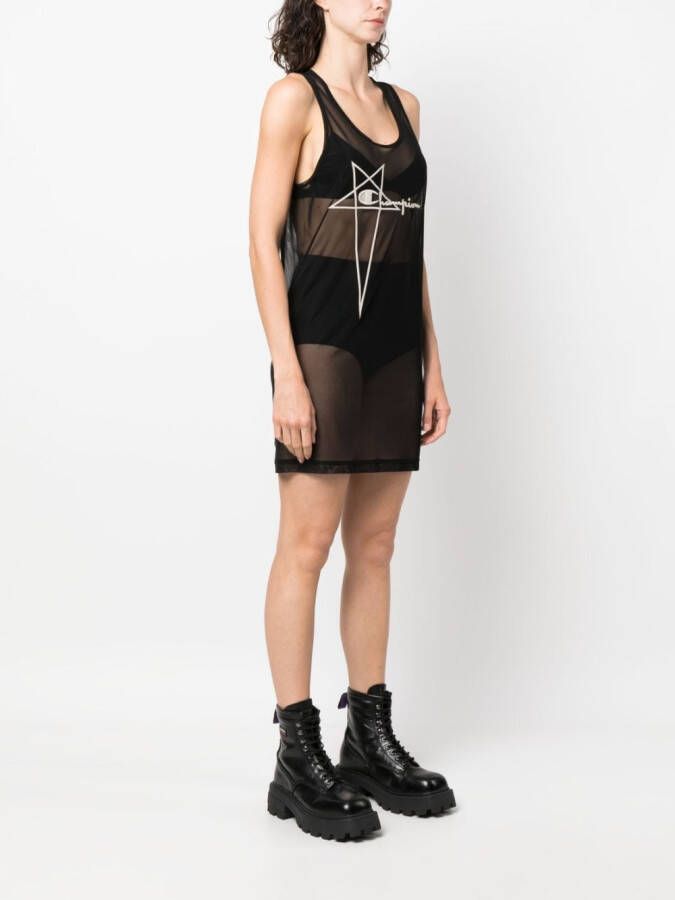 Rick Owens X Champion Mouwloze jurk Zwart