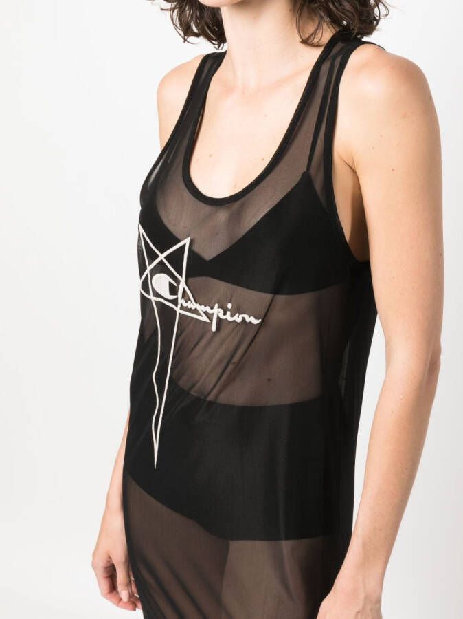 Rick Owens X Champion Mouwloze jurk Zwart