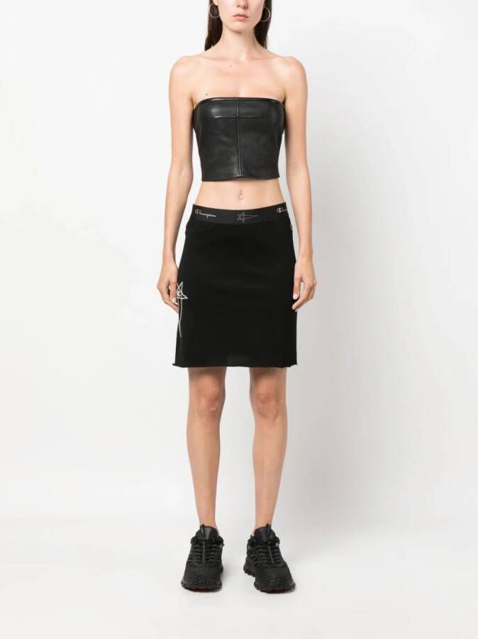 Rick Owens X Champion Rok met geborduurd logo Zwart
