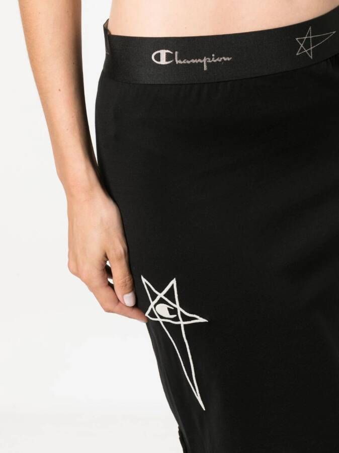 Rick Owens X Champion Rok met geborduurd logo Zwart