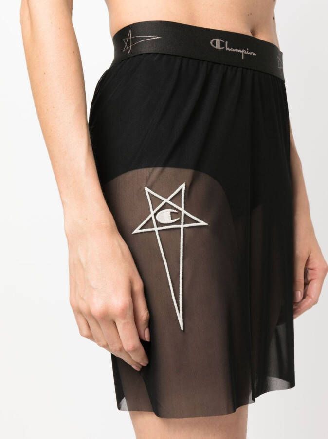Rick Owens X Champion Rok met logo tailleband Zwart