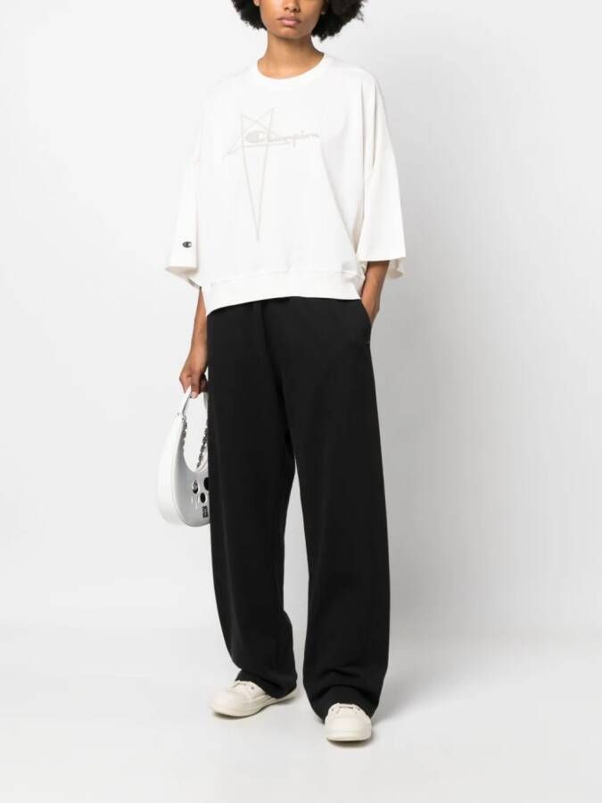 Rick Owens X Champion T-shirt met geborduurd logo Beige