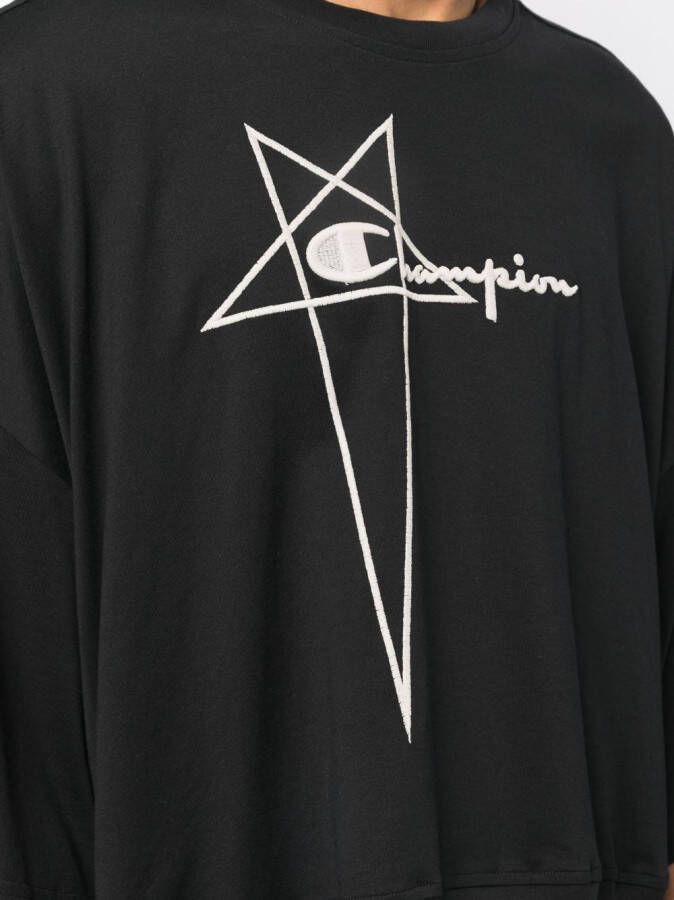 Rick Owens x Champion cropped T-shirt Zwart