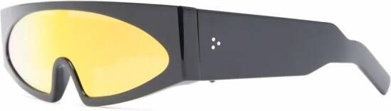 Rick Owens Zonnebril met rechthoekig montuur Zwart