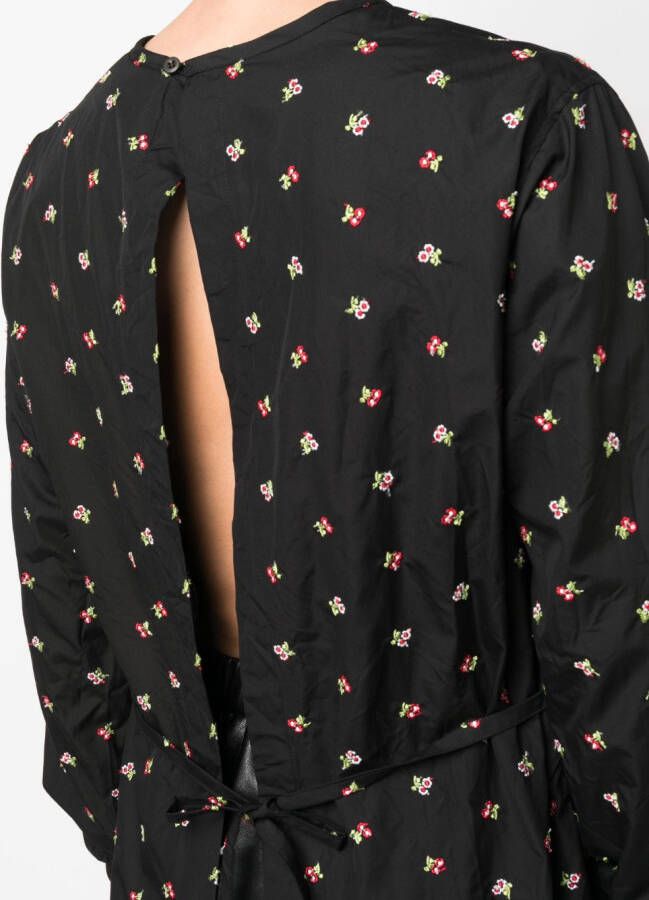 Rier Midi-jurk met bloemenprint Zwart